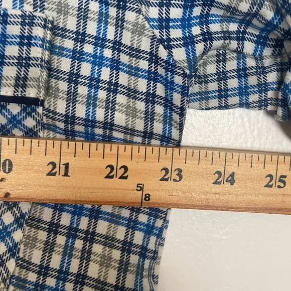 Pleetway Men’s Pajama Set Size Large Balloon Seat Plaid Blue and White - Picture 6 of 12